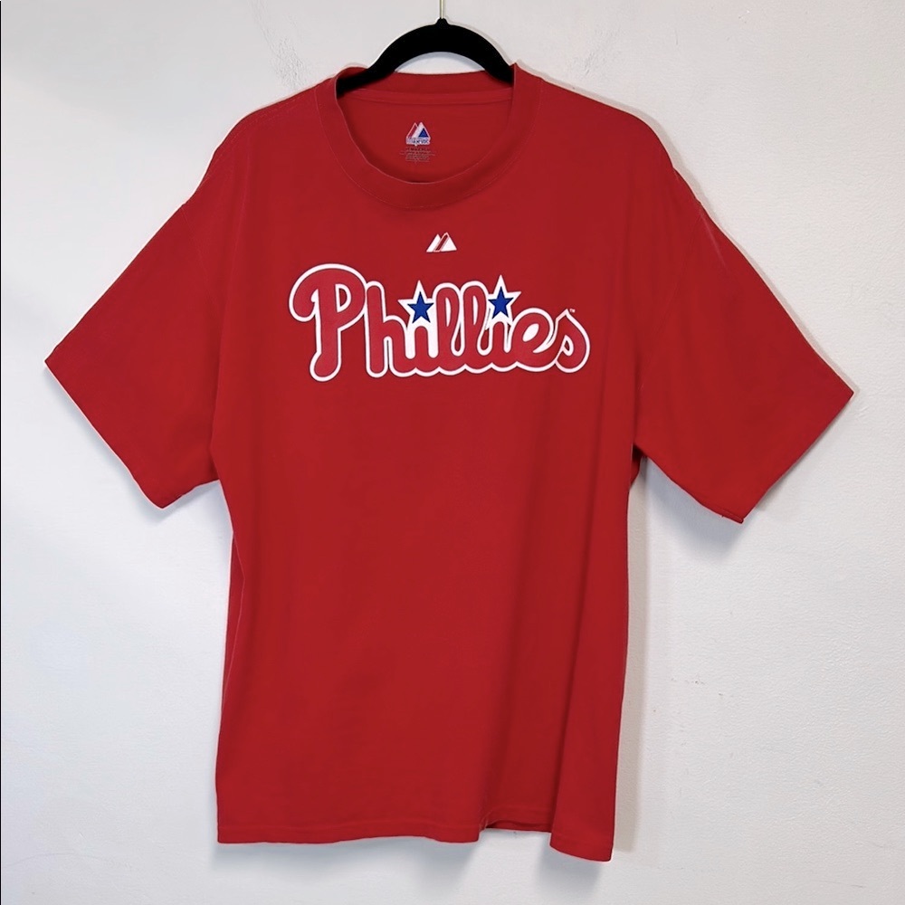 MLB Majestic Philadelphia Phillies Howard #6 Graphics Men’s Size L 2008 Red Tee